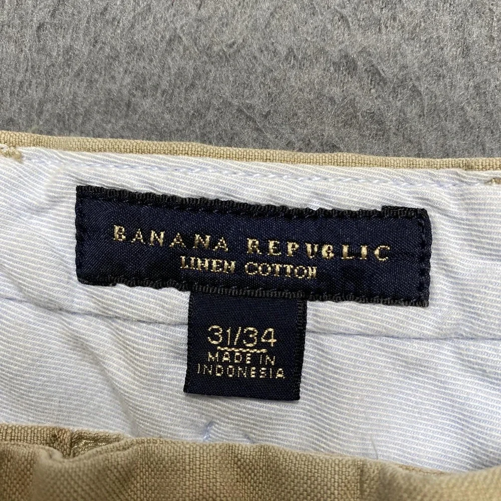 Banana Republic Pants Mens‎ 31x29 Beige Linen Cotton Chino Straight Leg Casual